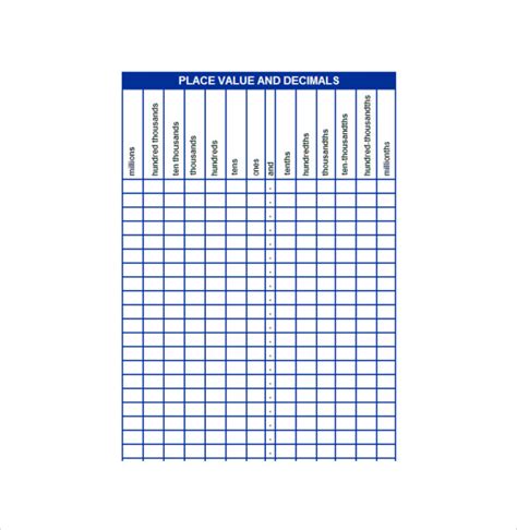 Free 9 Sample Math Chart Templates In Pdf Ms Word