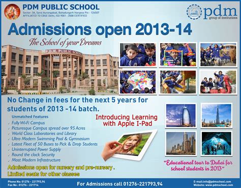 Pdm Public School Newspaper Ad In 2013