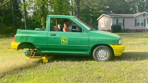 Watch Ginger Billy Debut His Ford Festiva Lawn Mower Conversion