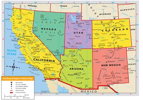 United States Map Southwest Region