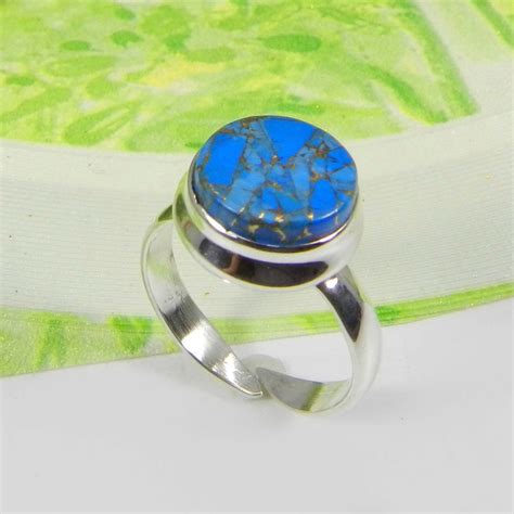 Buy Blue Copper Turquoise Ring Turquoise Gemstone Ring Silver Online In