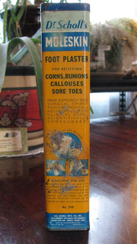 Vintage Dr Scholls Moleskin Foot Plaster Tin No Scholls Mfg Co