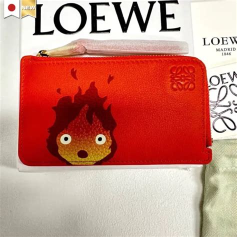 Loewe X Howls Moving Castle Calcifer Card Holder Coin Case Wallet