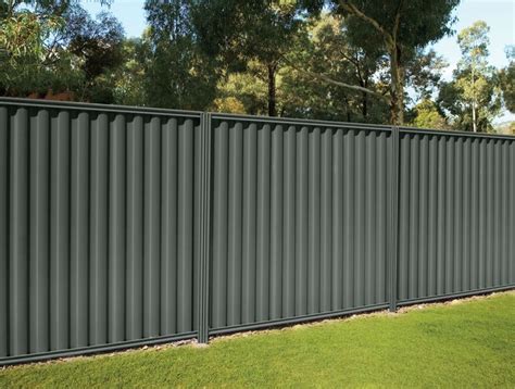 Corrugated panel is running horizontally. Good Neighbour® Fencing | Corrugated metal fence, Metal ...