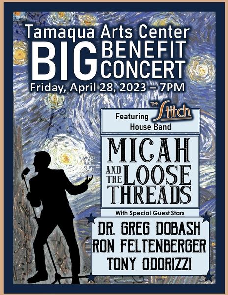 Tamaqua Arts Center Big Benefit Concert Via Thundertix