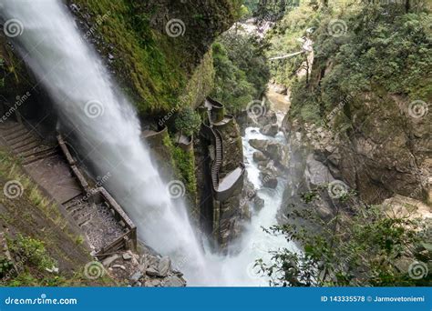 Magnificent Waterfall Called Pailon Del Diablo Devil S Cauldron In