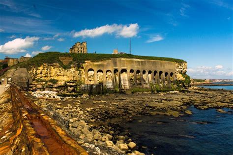 Tynemouth Castle And Priory On The Coast Of North East England Was Once