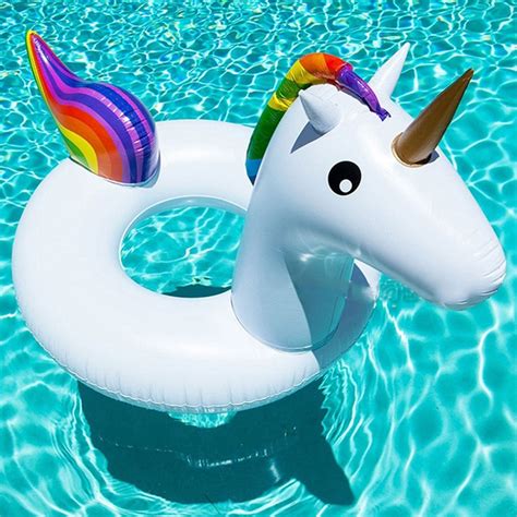 120cm Unicorn Aquatic Toys Inflatable Unicorn Pool Float Swimming Ring