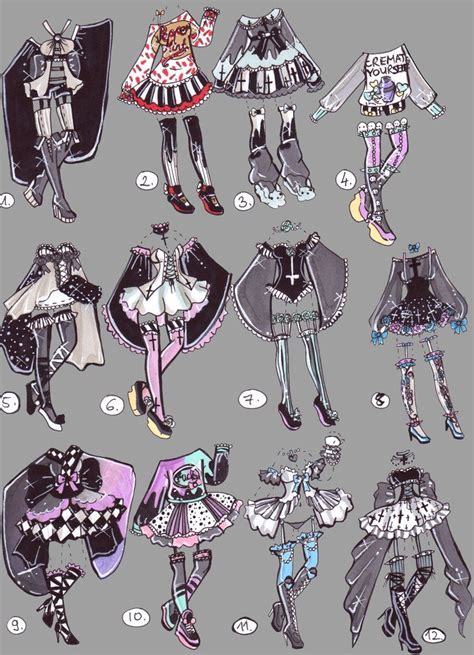 closed gothpastel outfits cute drawings drawing anime clothes character design