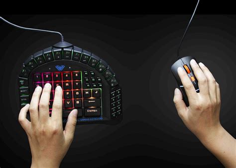 Aula One Handed Gaming Keyboard Rgb Led Backlist Mechanical Keyboard