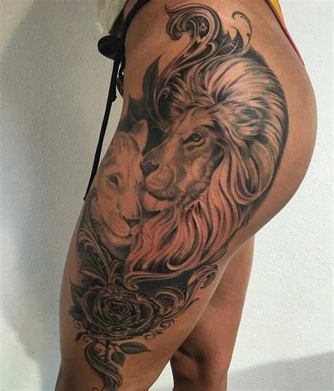 Lion Tattoo On Thigh Designs Ideas And Meaning Tattoos For You