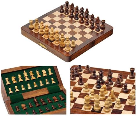 Buy Sheesham Folding Magnetic Travel Chess Set 7 Inch From Ahuja