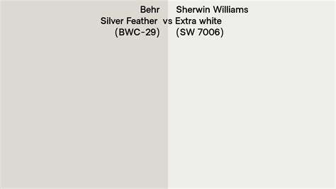 Behr Silver Feather Bwc 29 Vs Sherwin Williams Extra White Sw 7006