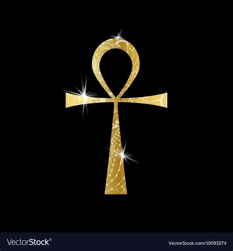Ankh Symbol Gold Egyptian Cross Royalty Free Vector Image