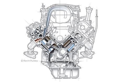 Car Engine Illustration Cutaways And Transmission Technical Drawings