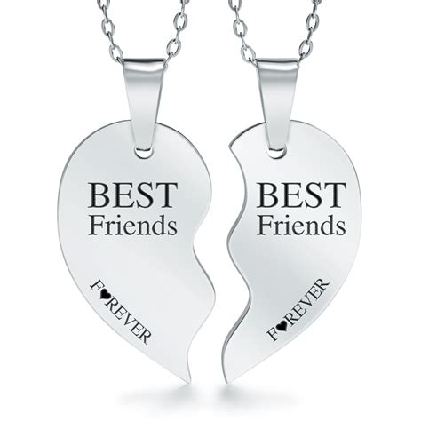 Best Friends Necklace Personalised Split Broken Heart Sharing