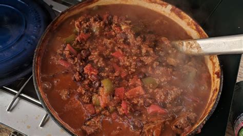 A Big Pot Of Chili Cookin Up For Cinco De Mayo Feast