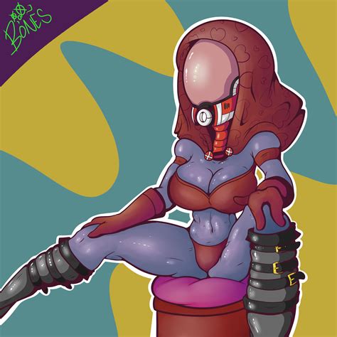 Rule 34 Alien Alien Girl Bigbonesart Boots Bra Breasts Gloves Helmet Hood Mask Mass Effect