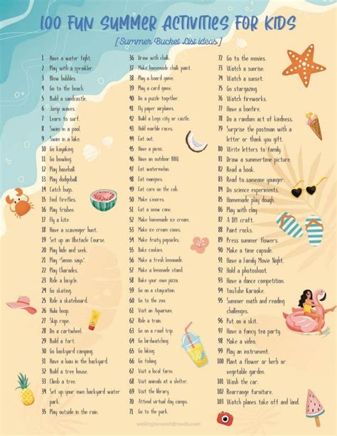 Fun Summer Activities For Kids Summer Bucket List Ideas Wellington