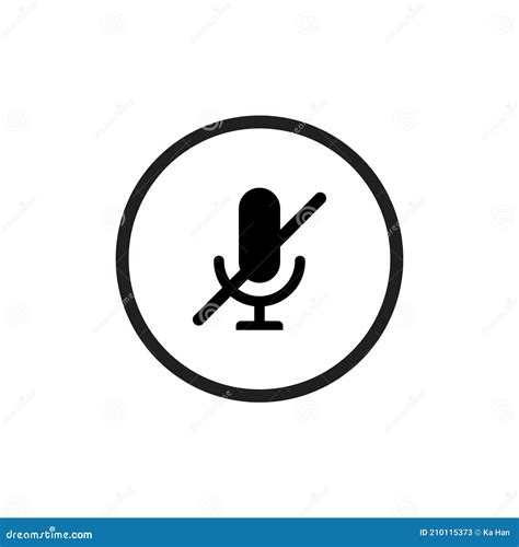 Mute Microphone Icon Vector No Mic Symbol Illustration Stock Vector