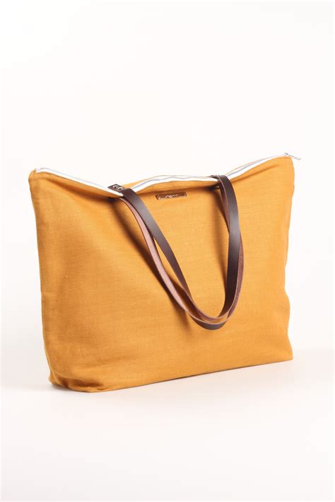 Linen Bag Maxi Tote Bag Yellow Linen Bag Linen Bucket Bag Etsy