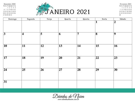 Calendario 2021 Para Imprimir Por Meses