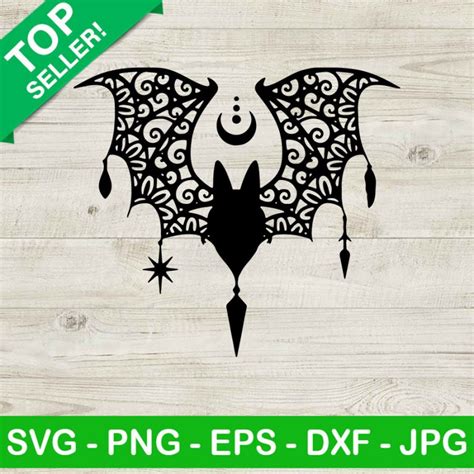 Mandala bat SVG, Bat halloween SVG, Halloween mandala SVG
