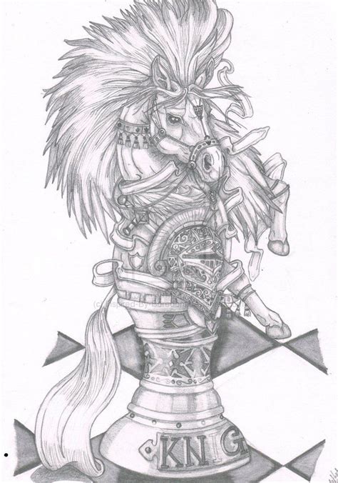 The best method is again to draw the chess piece in pencil. Beautiful Knight Chess Piece :) (Drawing this for my best ...