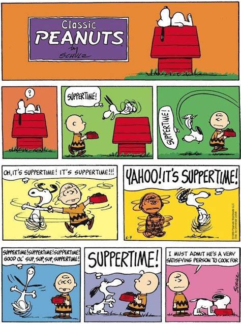 Suppertime Snoopy Funny Peanuts Comic Strip Snoopy Cartoon