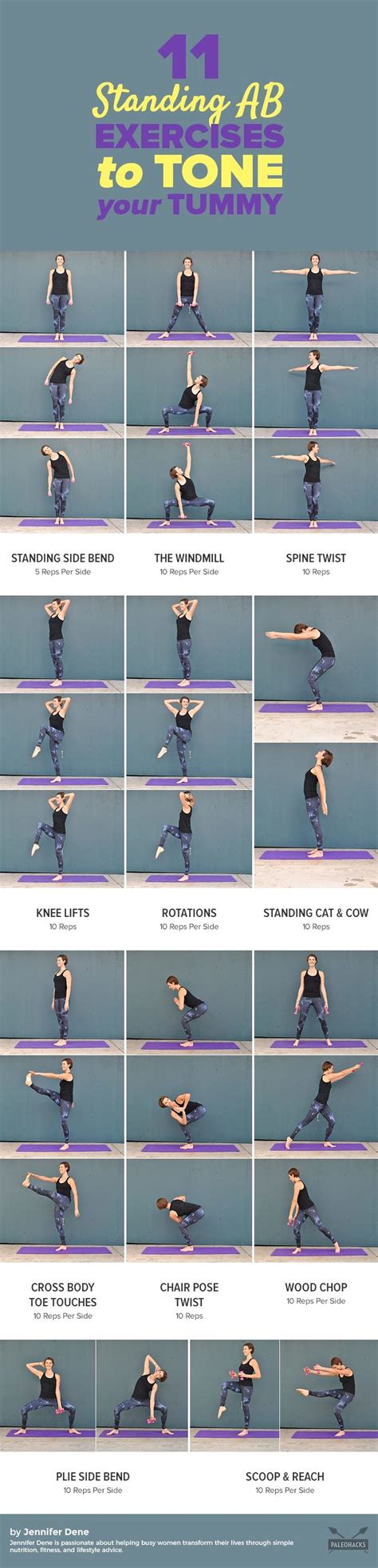 11 Standing Ab Exercises To Flatten Your Tummy Standing Ab Exercises Exercise Standing Abs