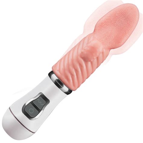 Rechargeable Female Sex Toy Plastic Realistic Tongue Swing Licking Clitoris Vibrator G Spot