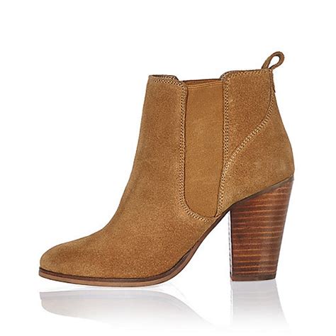 Tan Suede Heeled Ankle Boots Boots Shoes Boots Women