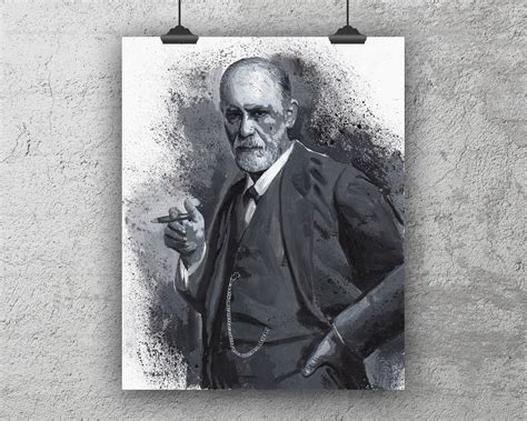 Sigmund Freud Acrylic Painting Print Poster Canvas Etsy Uk