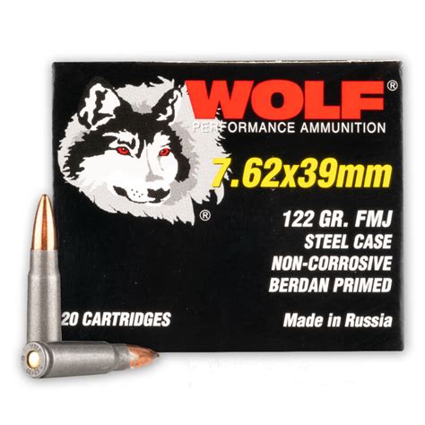 762x39 122 Gr Fmj Wolf 20 Rounds Ammo