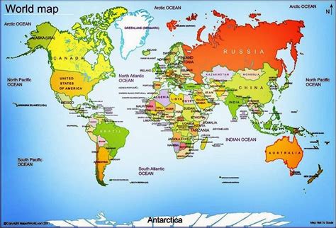 Mapa Del Mundo Geografía Política