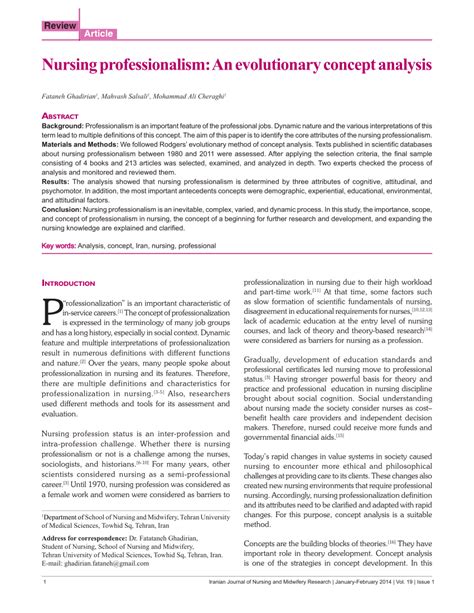 Writing a concept paper in 5 minutes ? Nursing professionalism: An evolutionary concept analysis ...