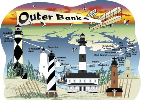 Outer Banks Map North Carolina North Carolina Lighthouses Rodanthe