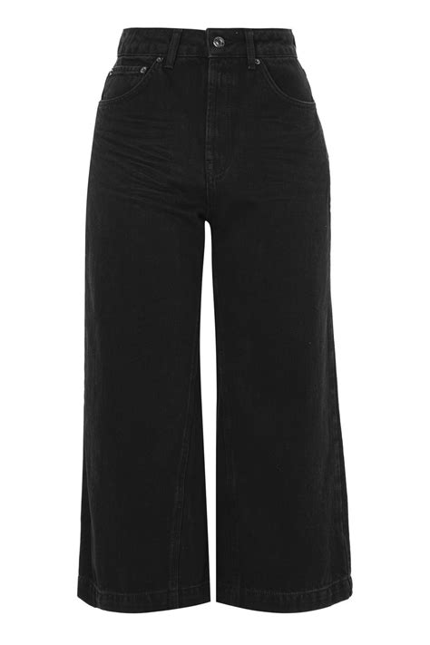 Moto Clean Black Cropped Wide Leg Jeans Topshop Usa Cropped Wide