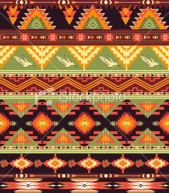 Seamless colorful aztec pattern with birds and arrow | Aztec pattern background, Colorful aztec ...