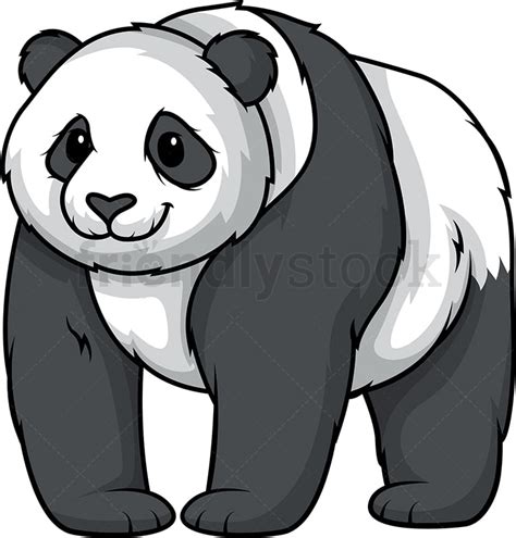 Panda Bear Standing Cartoon Clipart Vector Friendlystock