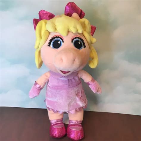 Disney Store Miss Piggy Plush Doll 12 Muppet Babies Pink Dress And