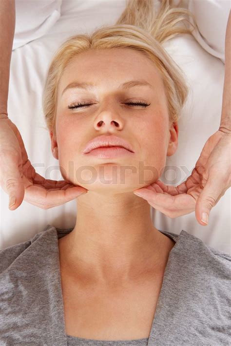 Woman Having Shiatsu Massage To Head Stock Image Colourbox