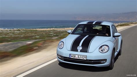 2012 Volkswagen Beetle Light Blue With Stripes Front Wallpaper 101