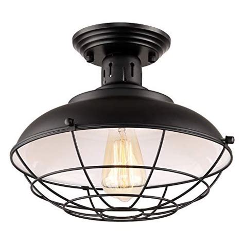 One cannot light a dining room on chandelier light alone. HMVPL Semi Flush Mount Ceiling Light Fixture, Farmhouse ...