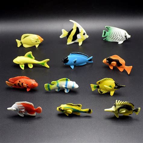 12pcsset Fish Model World Animal Sea Marine Life Action Figure Toy