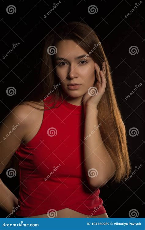 Model Test For Attractive Brunette Woman With Perfect Skin And L Stock Image Image Of Girl