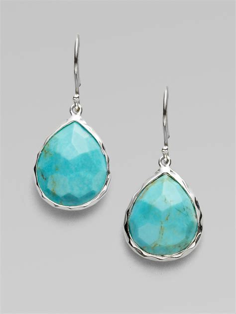 Ippolita Turquoise Sterling Silver Teardrop Earrings In Blue Lyst