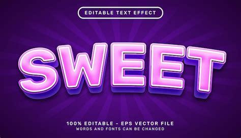 Premium Vector Sweet 3d Editable Text Effect Template