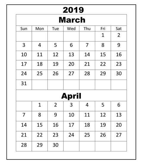 20 Calendar 2019 March Free Download Printable Calendar Templates ️