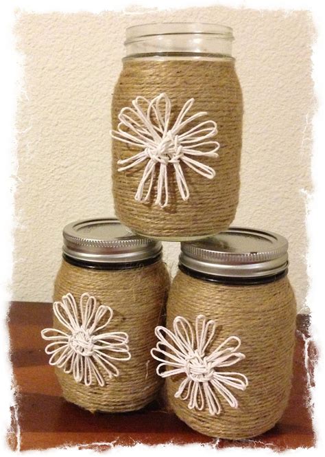 Twine Wrapped Mason Jar Twine Flowers Crafts To Try